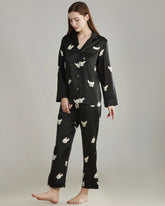 Ensemble de Pyjama en Soie à Imprimé Chien